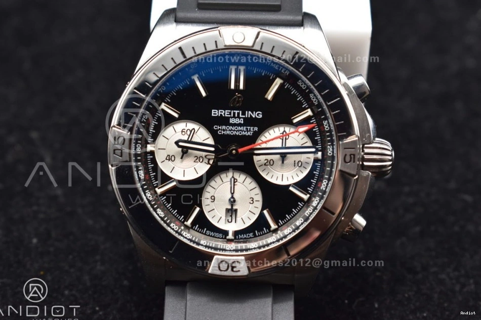 LE B01 43mm L-Black A7750 Version BLS Wht SS 1:1 Chrono Best Navitimer 0326